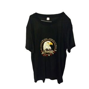 Disabled Veterans Patriotic Black- Eagle Decal Lightweight Short Sleeved Tee S